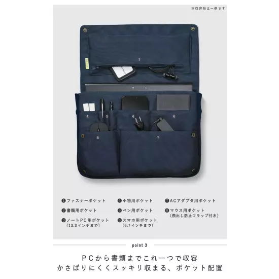 KOKUYO Bag-in-bag PC bag 13.3/14.0 inches A4 horizontal BIZRACK Smoky navy