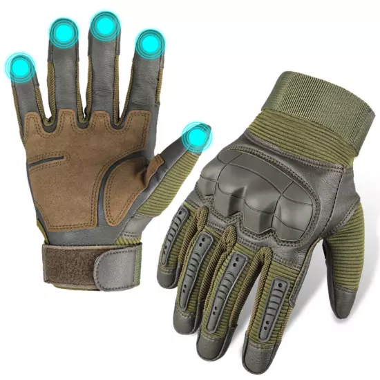 Men's Tactical Gloves Touch Screen Windproof Full Finger Gloves Army Military US