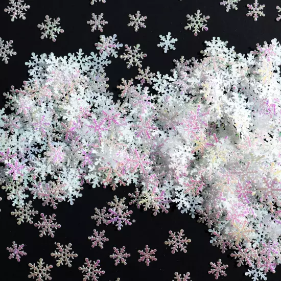 1200Pcs Snowflakes Confetti Decorations for Christmas, White Winter Confetti ...