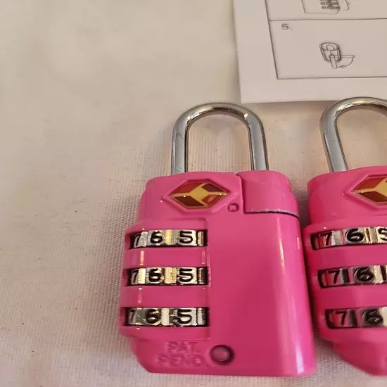 5 PinkCombination Luggage Locks TSA Suitcase Padlock 3 Digit Luggage Code