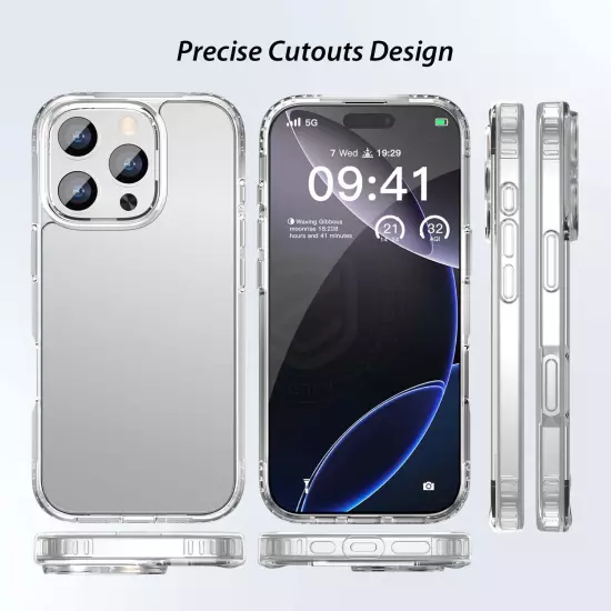 iPhone 16 Pro Max Plus Case Crystal Clear Anti-Yellow Hard Shockproof For Apple