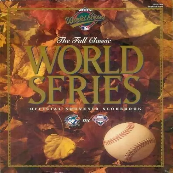 1993 World Series Official Program Scorebook Phillies Blue Jays Unscored