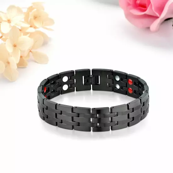 Stainless Steel Magnetic Health Power Bracelet Bagle Chain Link Men's Jewelry