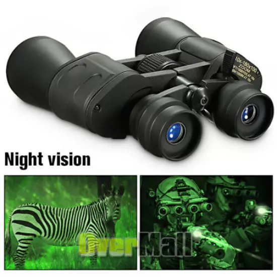 100x180 Military Binoculars Day & Night BAK4 Optics Auto Focus Hunting + Bag US