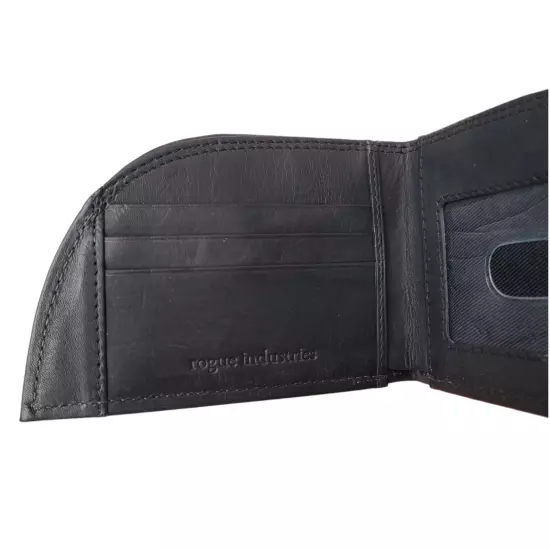 NEW Rogue American Bison Leather RFID Blocking Front Pocket Wallet BLACK