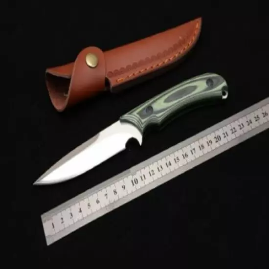 New G10 Handle Mirror Light 8CR13MOV Blade Survival Tactics Hunting Knife VTH18