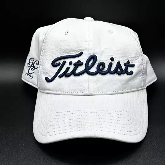 Titleist Golf Hat White GCC 1909 Greensboro Country Club Adult Strapback Used