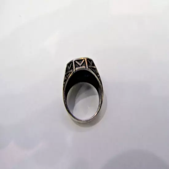 Sterling Silver Black Onyx Star of David Men's Ring Size 8