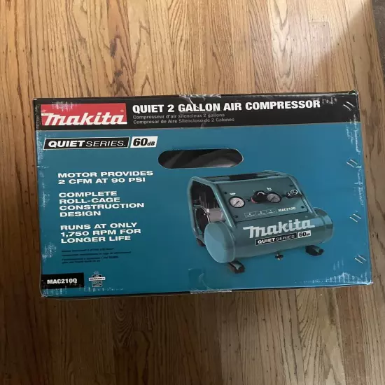 Makita Quiet Series 1 HP 2 Gallon Oil‑Free Electric Air Compressor NEW