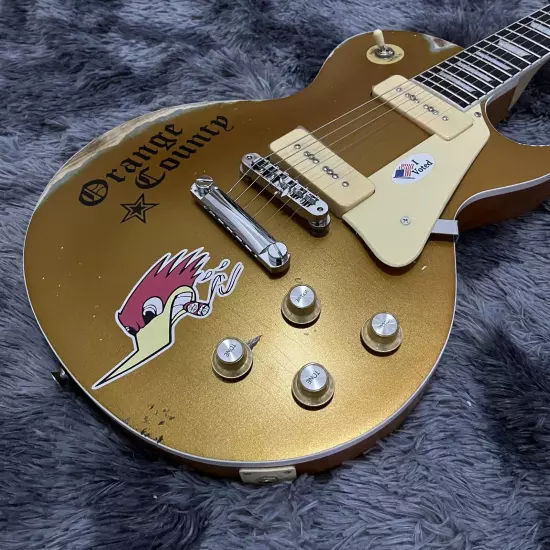 Mike Ness 1976 Deluxe electric guitar Solid Mahogany Aged Gold Relics by hands