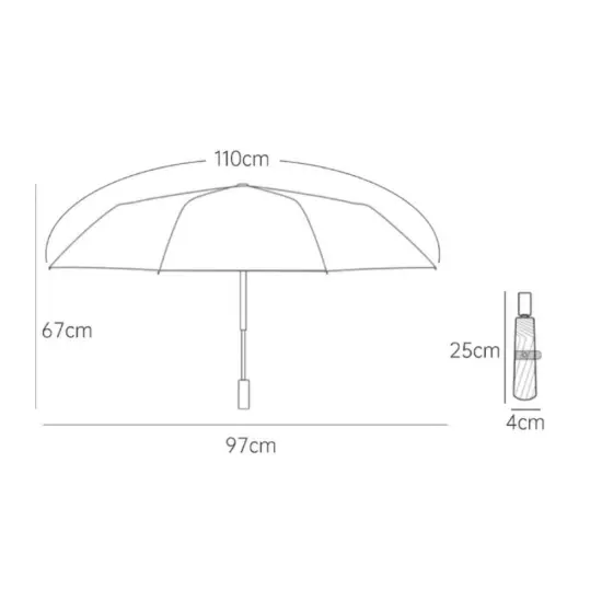 Anti-UV UPF50+ Automatic Open Umbrella Folding Umbrella 10 Rib Windproof Tr GXD