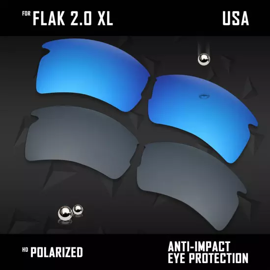 Anti Scratch Polarized Replacement Lenses for-Oakley Flak 2.0 XL OO9188 Options