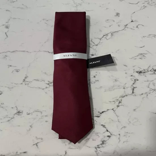 Alfani Burgundy Solid Texture Tie New With Tag