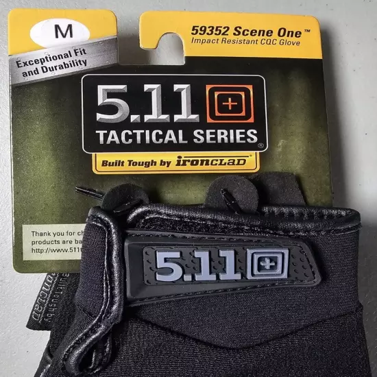 5.11 Tactical 59352 59352019M Black Scene One Gloves TPR Rubber Knuckle Medium