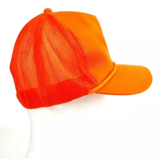 Orange Hunting Hat Safety Cap Adjustable Snapback Mesh Back Youngan 5 Panel 