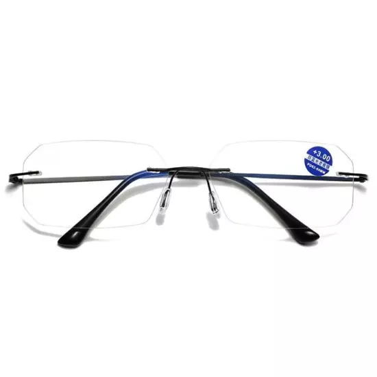 Titanium Alloy Rimless Photochromic Reading Glasses For Men Sunshade Sunglasses