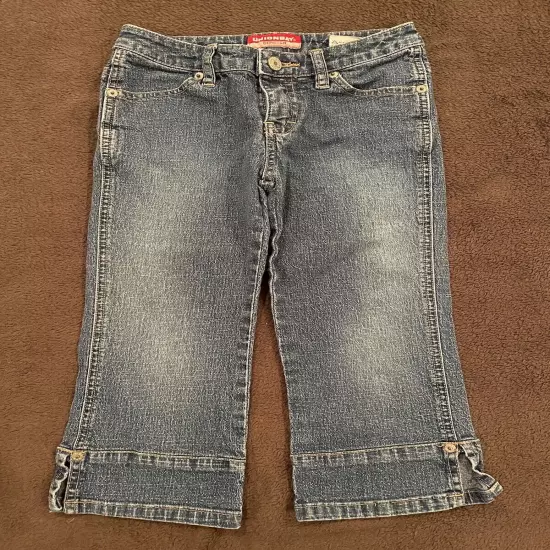 Girls Capri Jeans Size 7 UNIONBAY Medium wash fun ankle STRETCH