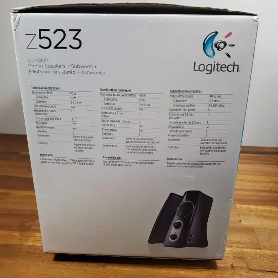 Logitech Z523 Stereo Speaker System with Subwoofer Black BRAND NEW OPEN BOX