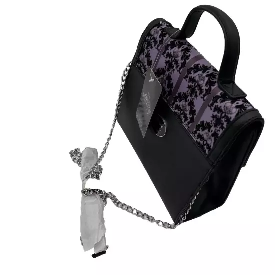 Disney Haunted Mansion Mdm. Leota Crossbody Bag Purple/Black/Silver Chain W Tags