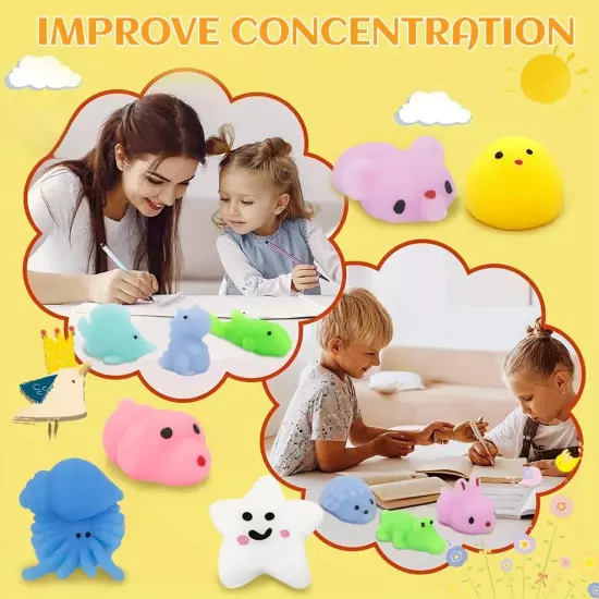 60 Pack Mochi Squishy Toys for Kids,Squishies Sensory Bulk Toys,Stress Relief...