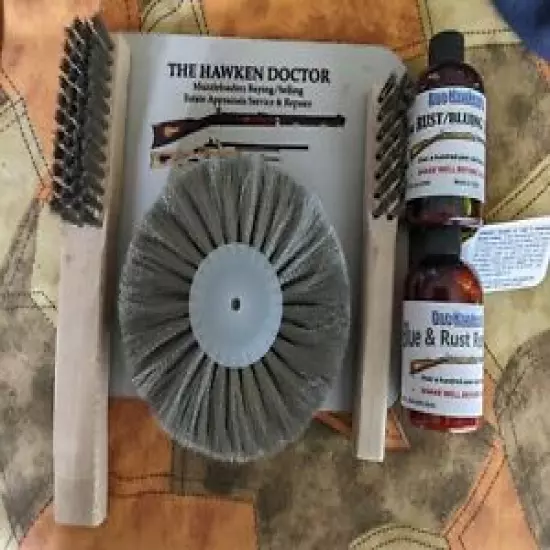 Carding wheel Brush Set Blu/Rust Thompson Hawken Renegade CVA Muzzleloader