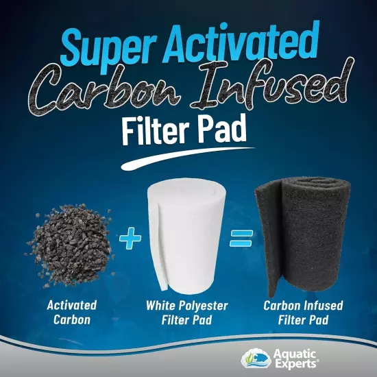 Durable Carbon-Infused Filter Pad for Fish Tanks and Ponds - Made in the USA