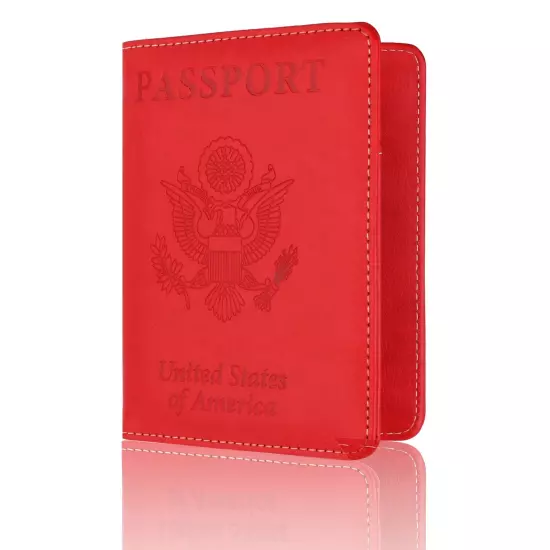 Anti-Theft RFID Blocking Leather Passport Holder ID Credit Card Cover Wallet USA