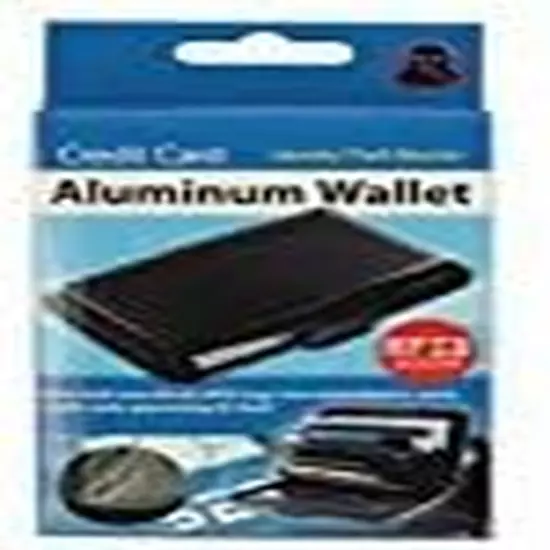 Aluminum Credit Card Wallet Personal Items, 4.25" X 0.75" X 3", Black