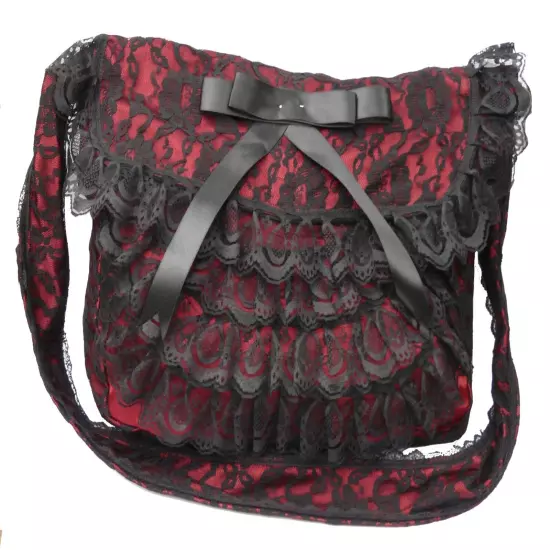 Gothic Renaissance Unisex Punk Vintage Victorian Vamp Maroon College Hand Bag