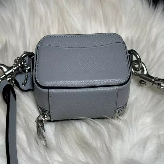 Coach Crossbody Pouch in Crossgrain Leather CP271 - Grey Blue NWT