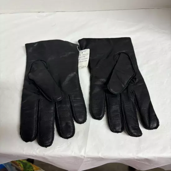 VTG Ladies Fownes Black Leather Driving Gloves Size Large New w/Tags VERY SOFT