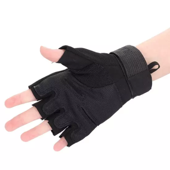 Half Finger Tactical Rubber Gloves Paintball Fingerless Cycling Shooting