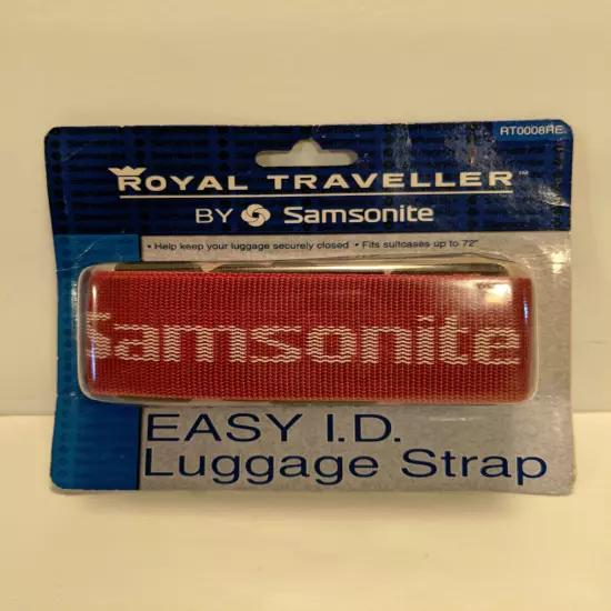 SAMSONITE Royal Traveller Luggage Easy ID Luggage Strap Red New Sealed vintage