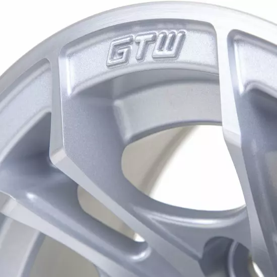 GTW Spyder 10x7 Machined/Matte Silver Golf Cart Wheel | 3:4 Offset | 4x4 Bolt