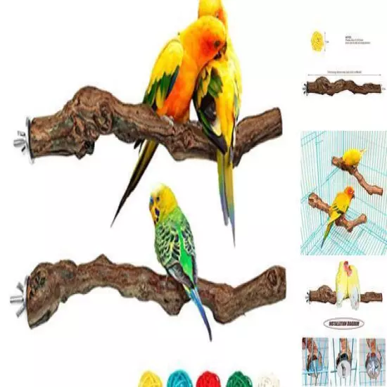 2 Packs Parrot Perch Stand,Natural Grapevine Wood Perch Parrots Cage style-1