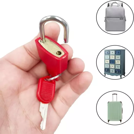 Suitcase Locks with Keys, 5Pcs Small Luggage Padlocks Multicolor Metal Padlocks 