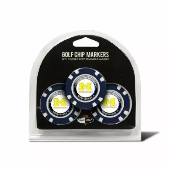 Team Golf NCAA Michigan Wolverines Golf Chip Ball Markers (3 Count), Poker Chip