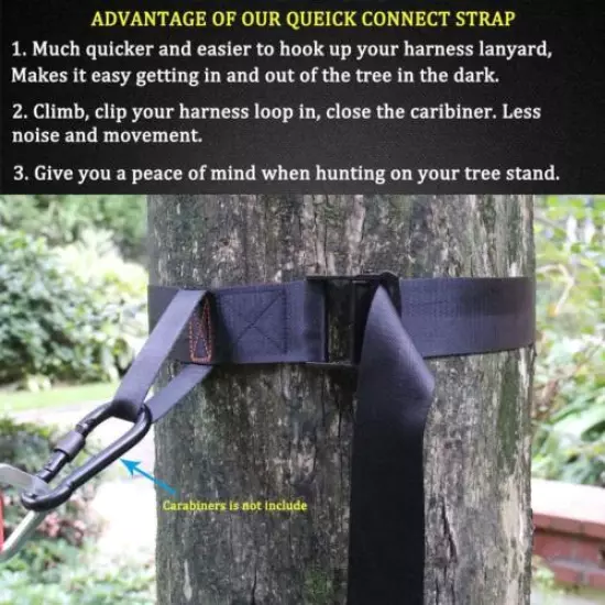  Fall Protection Tree Strap Quick and Quiet Set Up to Tree Stand Safety Harness