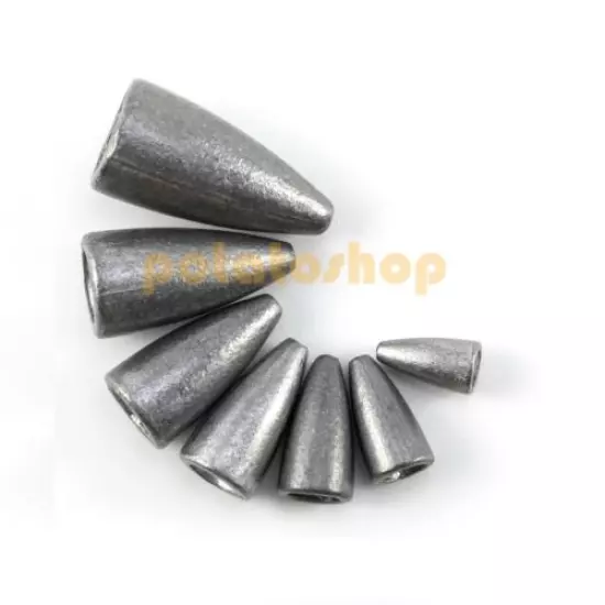 10/50PCS Drop Shot Bullet Sinkers LRF Pike Perch Fishing 1.8g-20g Lead Weights