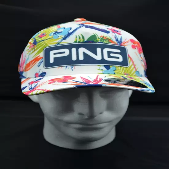 PING Clubs of Paradise Tour Flexfit Snapback White NEW WITH TAGS & Hanger