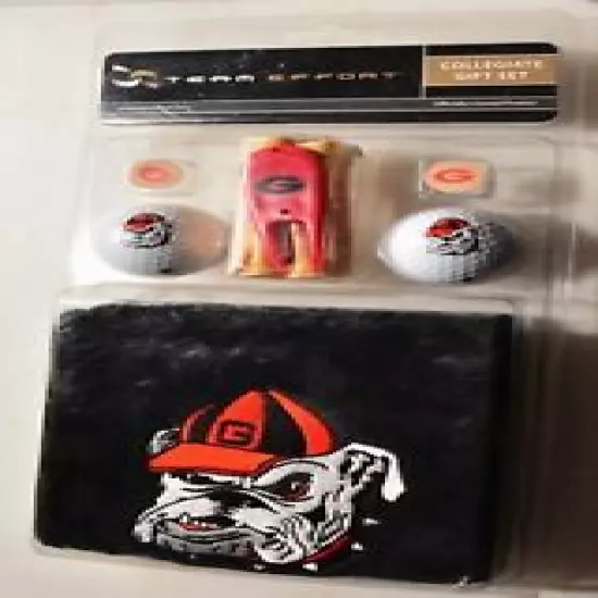 Georgia Bulldogs NCAA Golf Gift Set Towel Balls Marker Tees Divot Tool