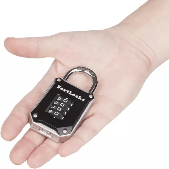 2 Pack - Heavy Duty, Waterproof, Resettable Combination Lock, 4 Digit, Silver