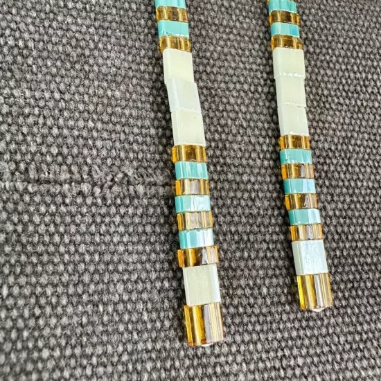 NWT Belk Silverworks Beaded Southwestern Earrings Pierced Dangle