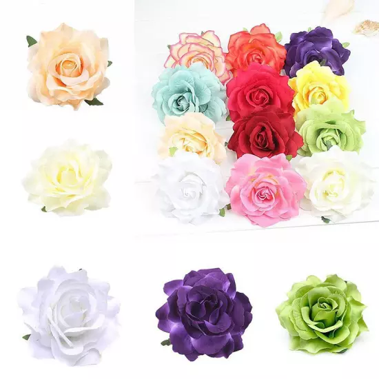 Artificial Rose Flower Hairpin Wedding Bridal Brooch Womens Hair Clip Headwear