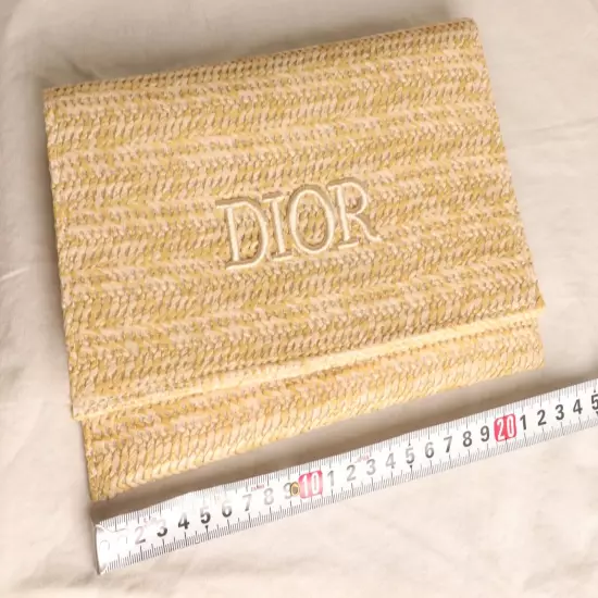 Christian Dior Clutch Pouch Bag Case rattan beige Not sold in Store Unused