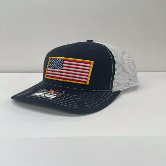 Richardson 112 American Flag 6 Panel Adjustable Snapback Trucker Mesh Hat