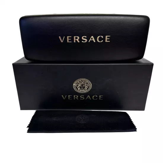 Versace Sunglasses MOD 4436-U GB1/11 Polished Black Gold Medusa Logo Gray w/case