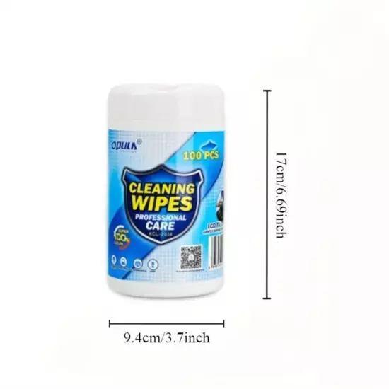 100 Large Disposable Wipes for TV and Electronics -Streak-Free, Portable Cleanin