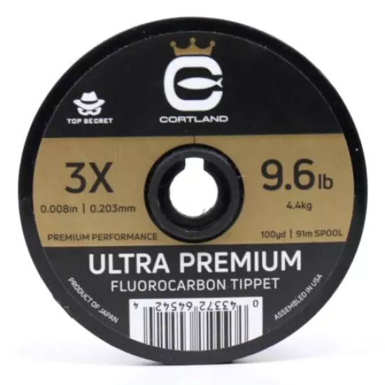 Cortland Ultra Premium Fluorocarbon Tippet 100 YDS - ALL SIZES - FREE SHIPPING