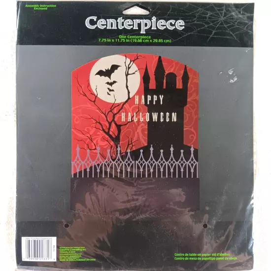 Halloween Table Centerpiece Haunted House Bats